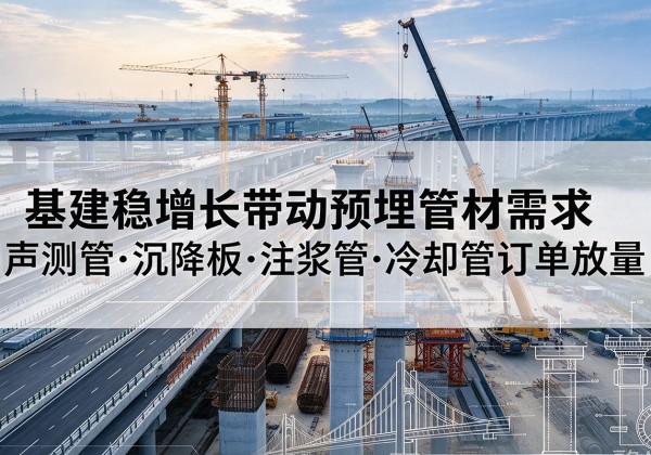 陇川基建稳增长带动预埋监测管材需求，声测管、沉降板、注浆管订单持续放量